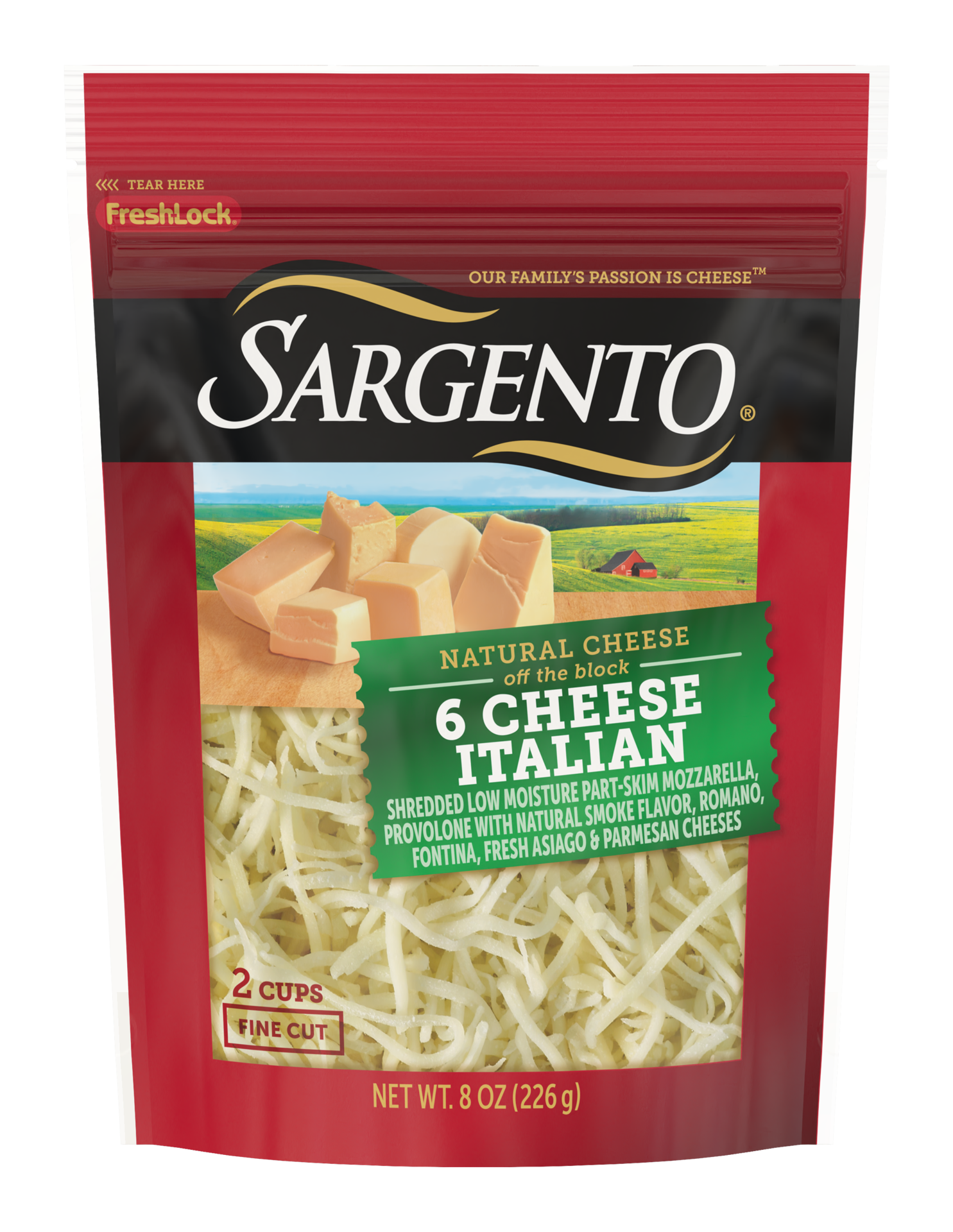 slide 1 of 8, Sargento Shredded 6 Cheese Italian Natural Cheese, 8 oz, 8 oz