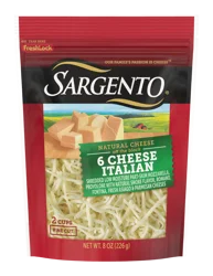Sargento Shredded 6 Cheese Italian Natural Cheese, 8 oz