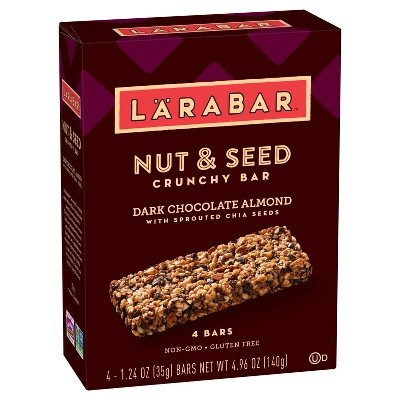 slide 1 of 3, LÄRABAR Dark Chocolate Almond Nut & Seed Crunchy Bar, 4.96 oz