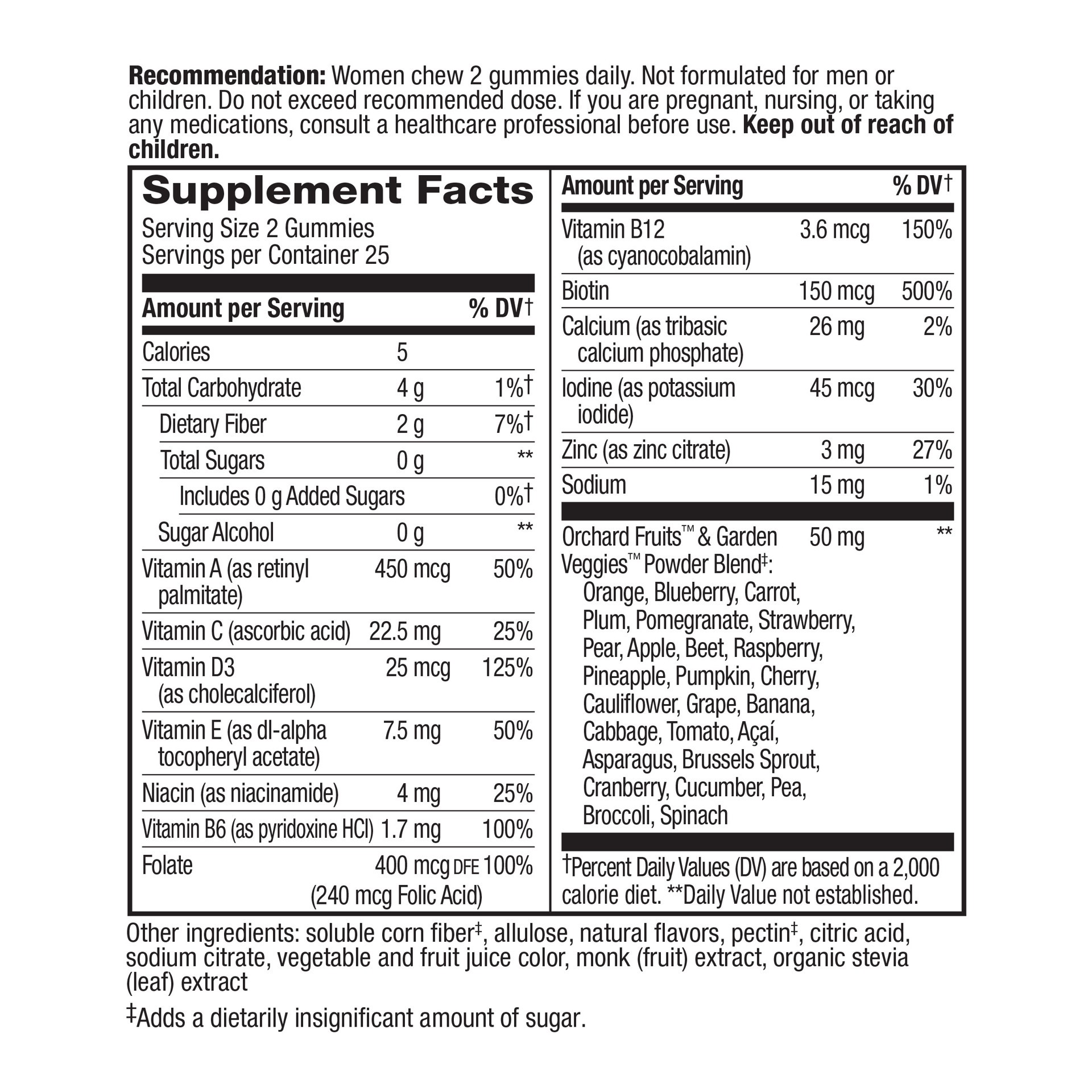 slide 4 of 4, Nature's Way Alive! Zero Sugar Strawberry Flavored 50 mg Women's Gummy Multivitamin 50 Gummies, 50 ct