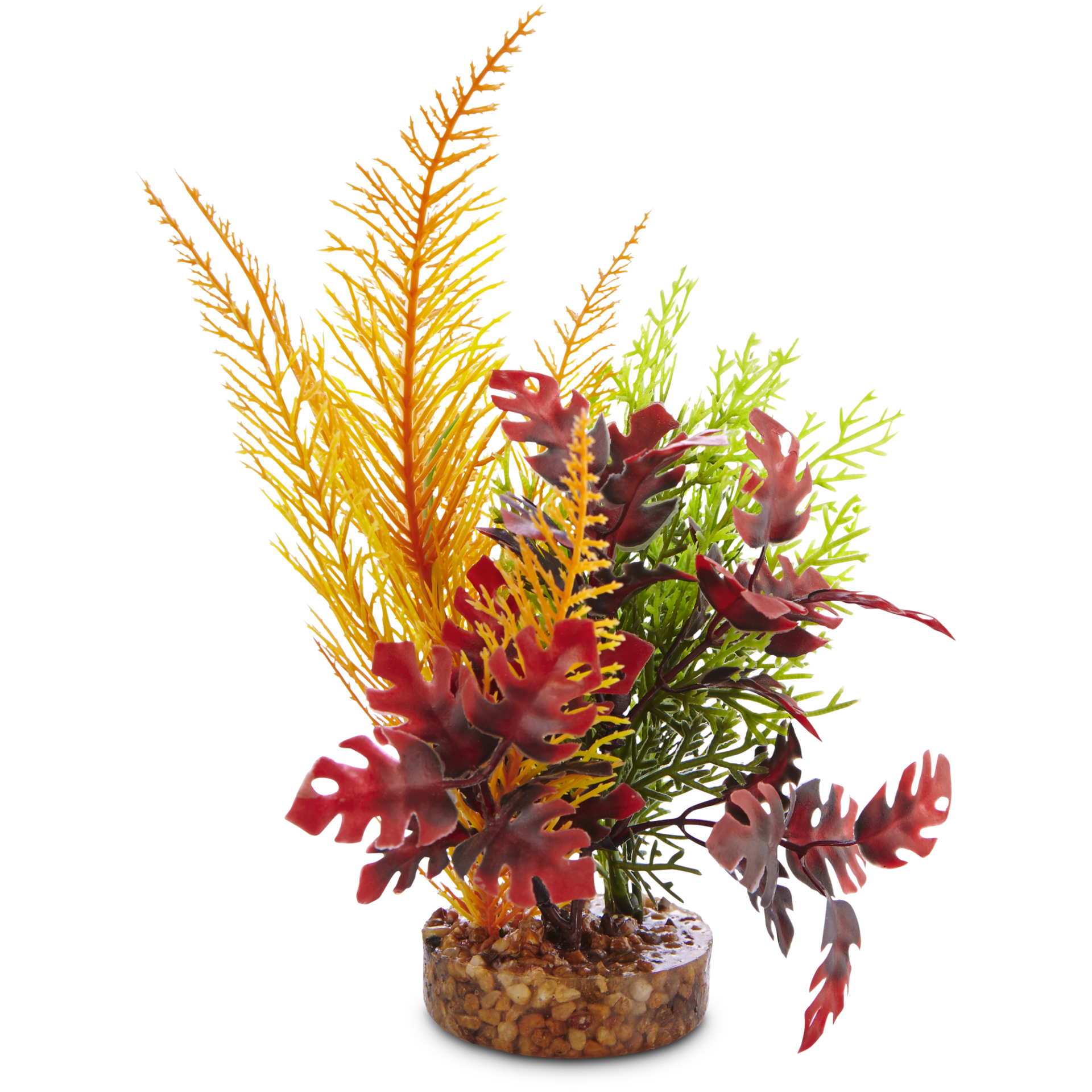 slide 1 of 1, Imagitarium Multi-Color Fiesta Hawaiian Tropical Plastic Aquarium Plant, MED