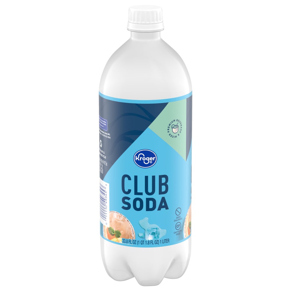 slide 1 of 3, Kroger Club Soda, 1 liter