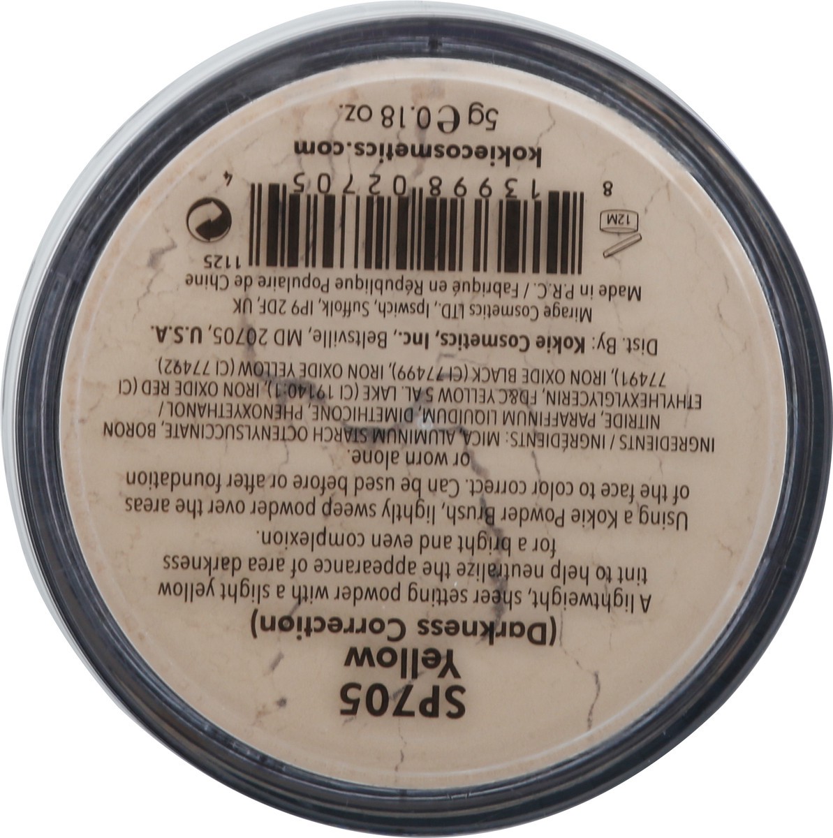 slide 7 of 13, Kokie SP705 Yellow Darkness Correction Color Correct Finishing Powder 0.18 oz, 1 ct