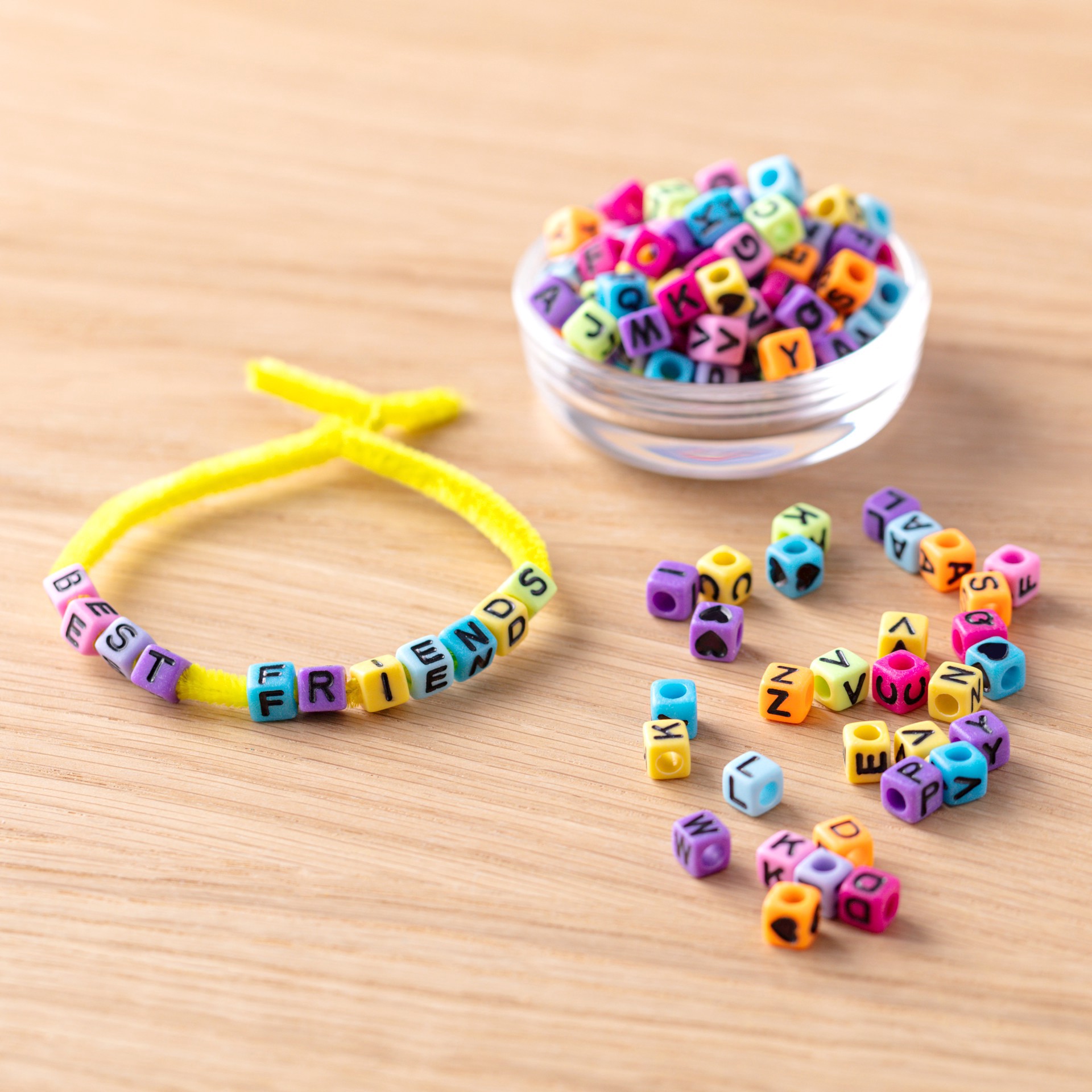 slide 2 of 3, 6.5mm Bright Alphabet Cube Beads By Creatology, 6.5 mm