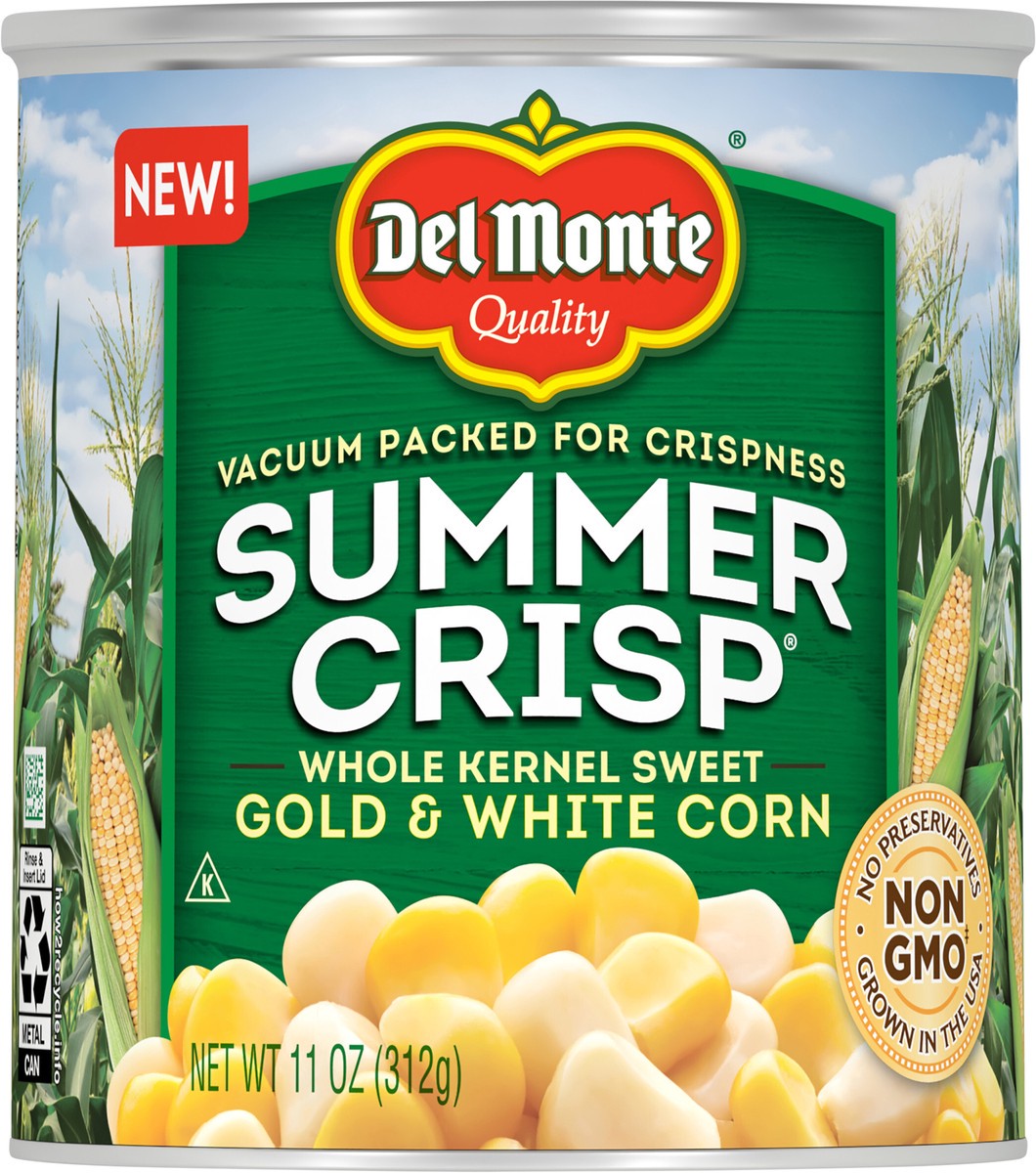 slide 5 of 10, Del Monte Summer Crisp Whole Kernel Gold and White Corn, 11 oz Can, 11 oz