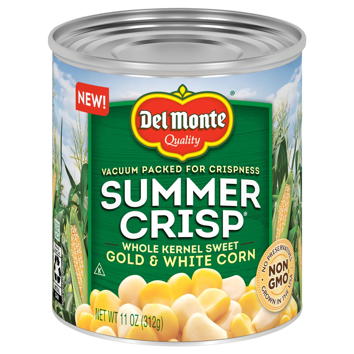 slide 4 of 10, Del Monte Summer Crisp Whole Kernel Gold and White Corn, 11 oz Can, 11 oz