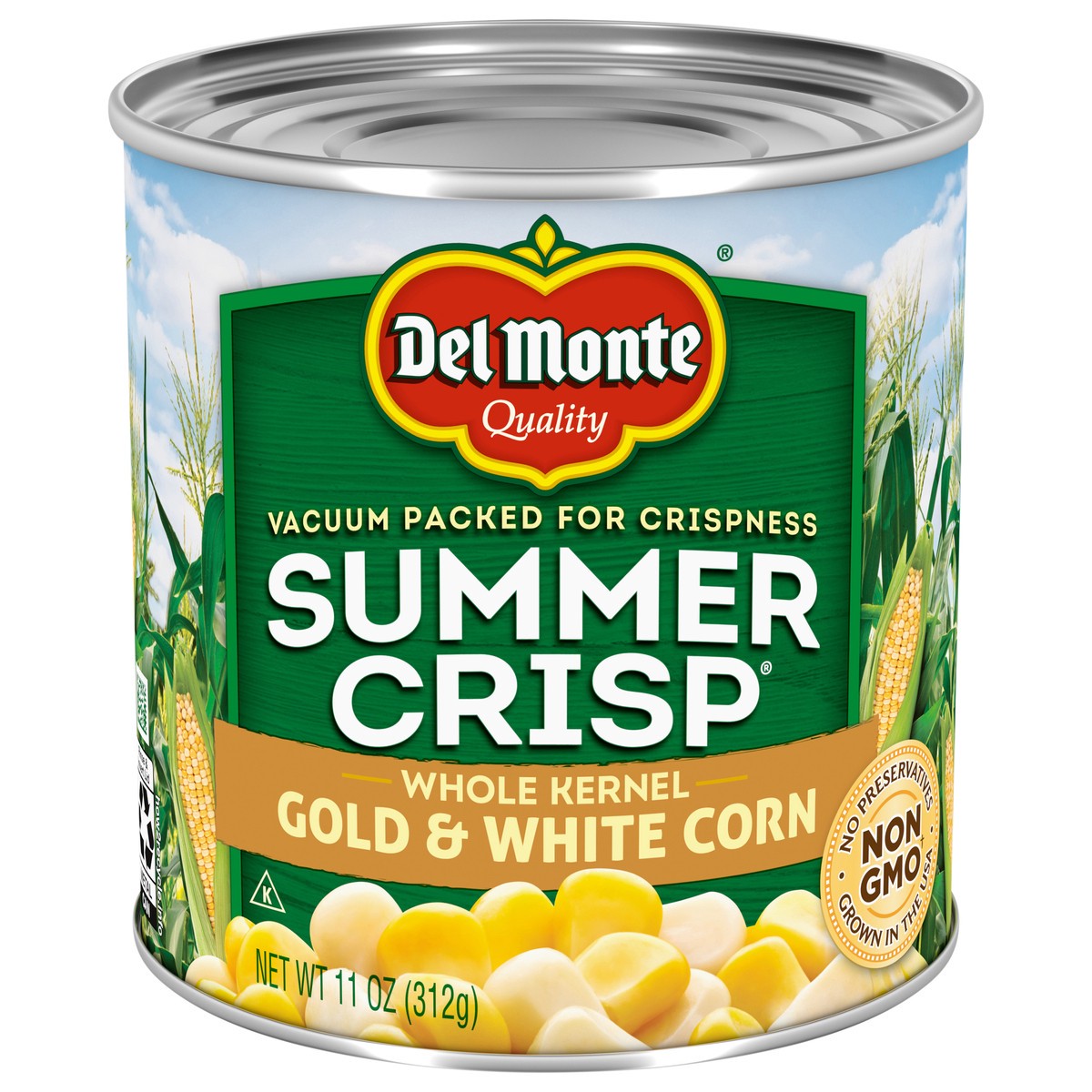 slide 1 of 10, Del Monte Summer Crisp Whole Kernel Gold and White Corn, 11 oz Can, 11 oz