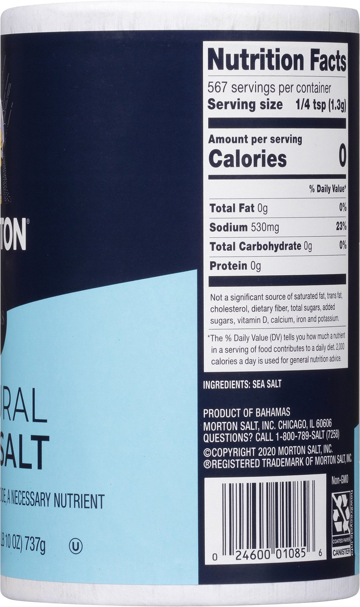 slide 5 of 10, Morton Natural Sea Salt, 26 oz