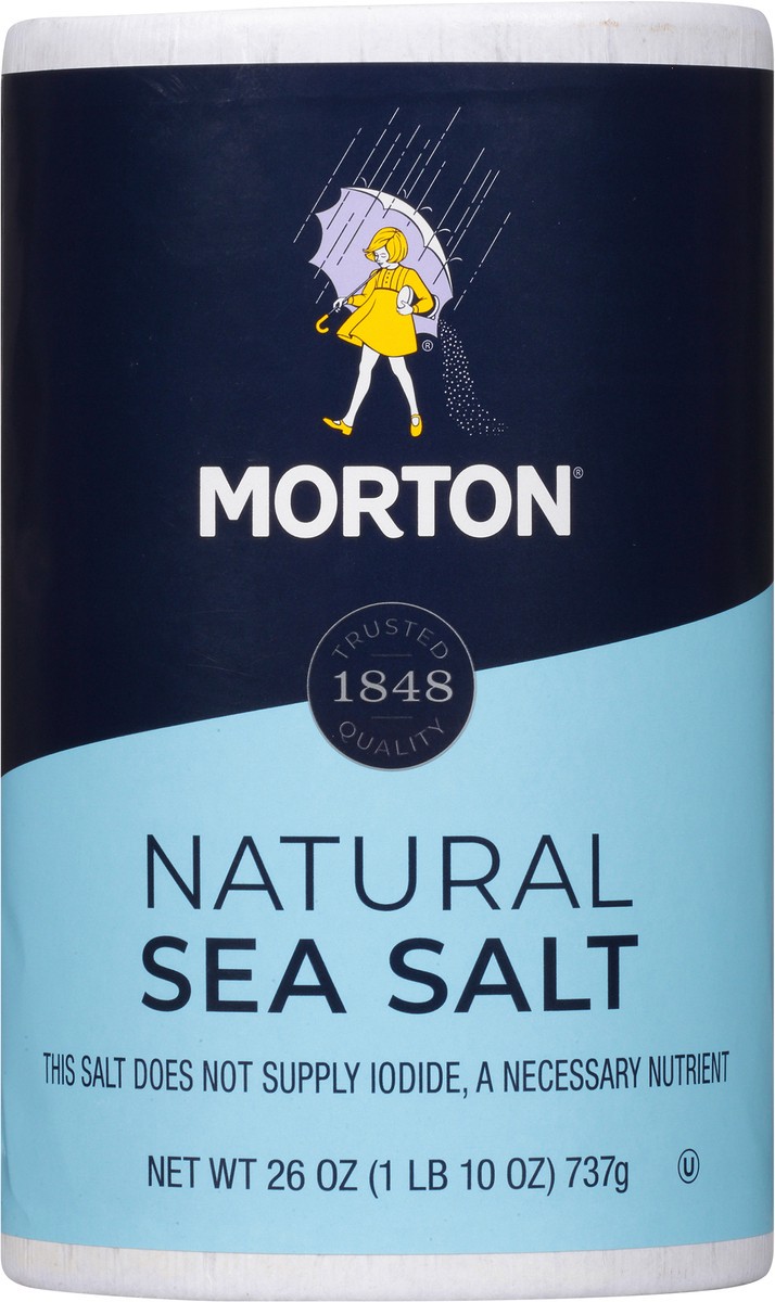 slide 1 of 8, Morton Natural Sea Salt 26 oz, 26 oz