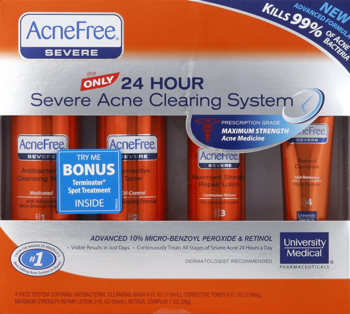 slide 1 of 7, AcneFree Acne Clearing System 4 ea, 4 ct