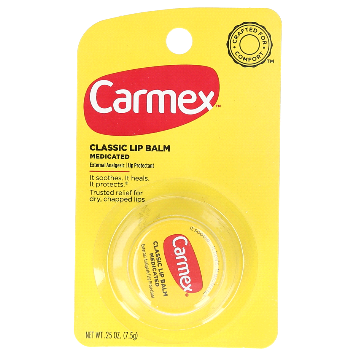 slide 1 of 1, Carmex Healing Lip Balm Jar, 0.25 oz