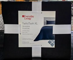 Everyday Living Reversible Duvet Set Twin/XL Twin Black/Gray