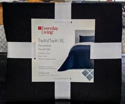 Everyday Living Reversible Duvet Set Twin/XL Twin Black/Gray