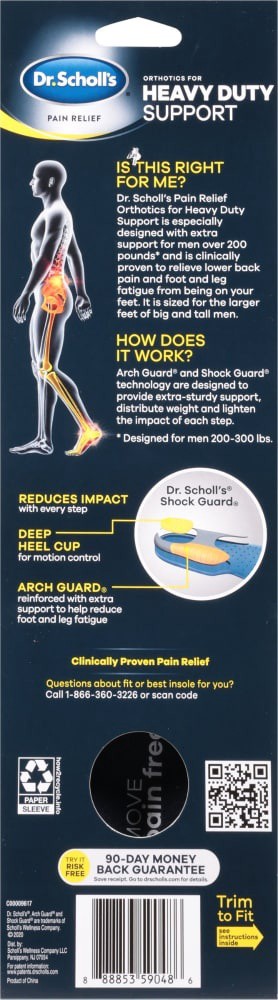 slide 2 of 2, Dr. Scholl's Pain Relief Orthotics For Heavy Duty Support Men's Insoles, 8 ct 14