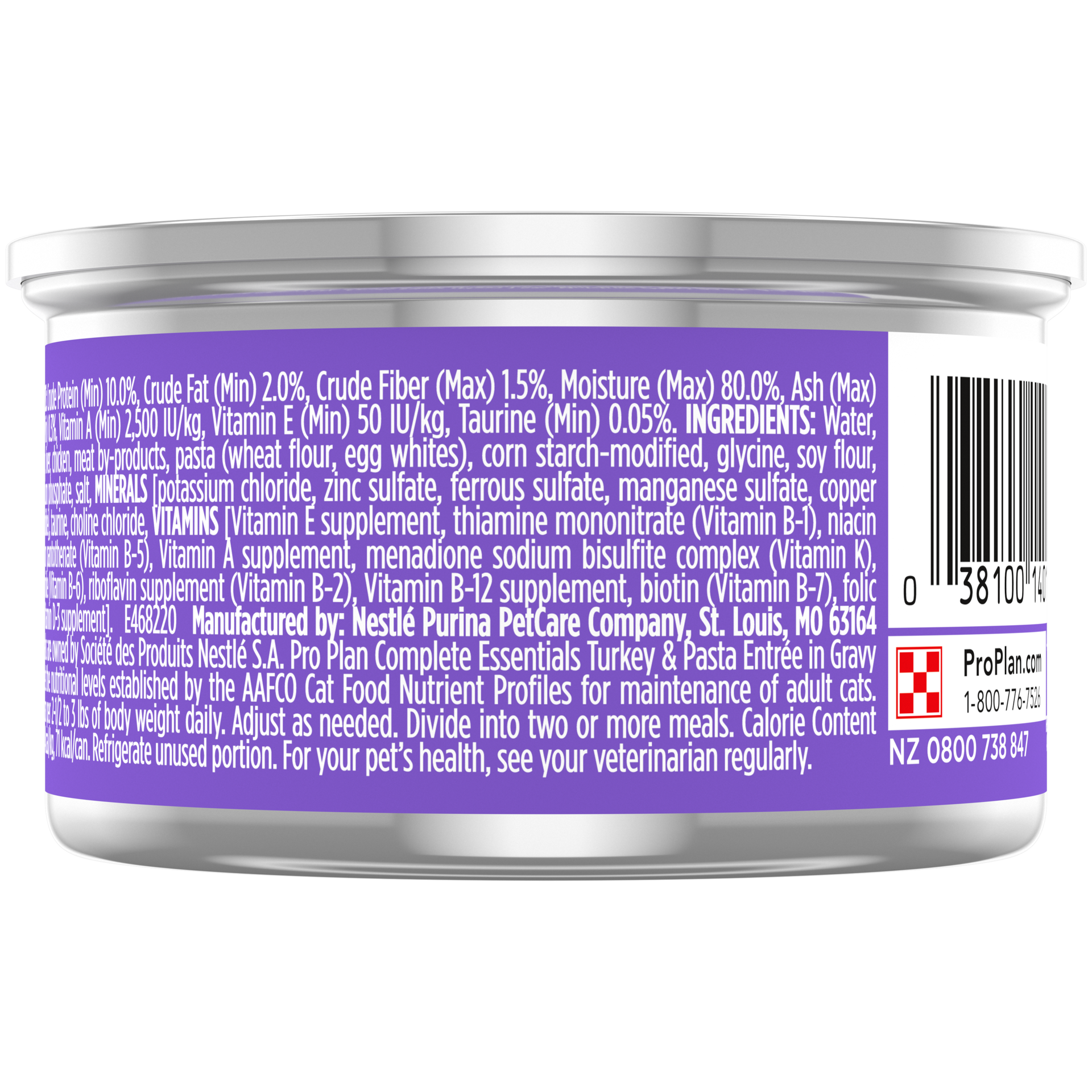 slide 2 of 2, Pro Plan Purina Pro Plan High Protein Cat Food Gravy, Turkey and Pasta Entree, 3 oz