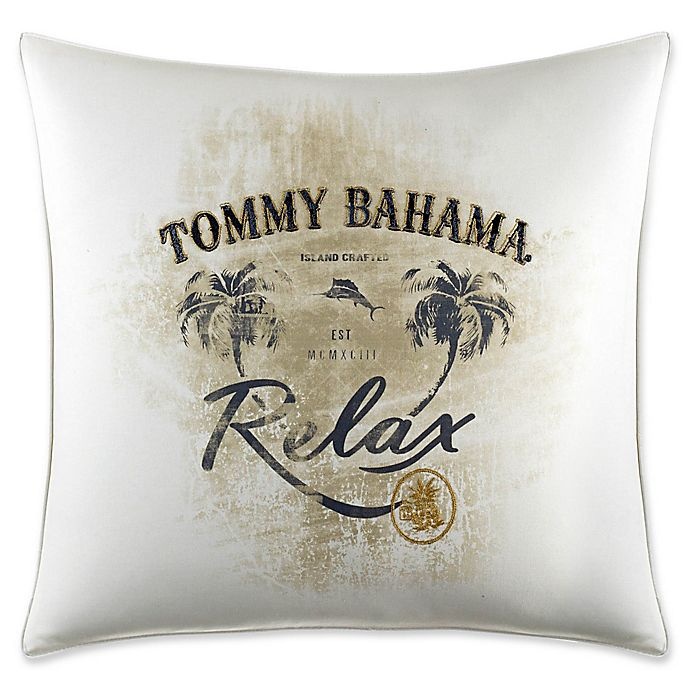 slide 1 of 1, Tommy Bahama Palms Away Relax'' Square Throw Pillow - Ivory'', 1 ct