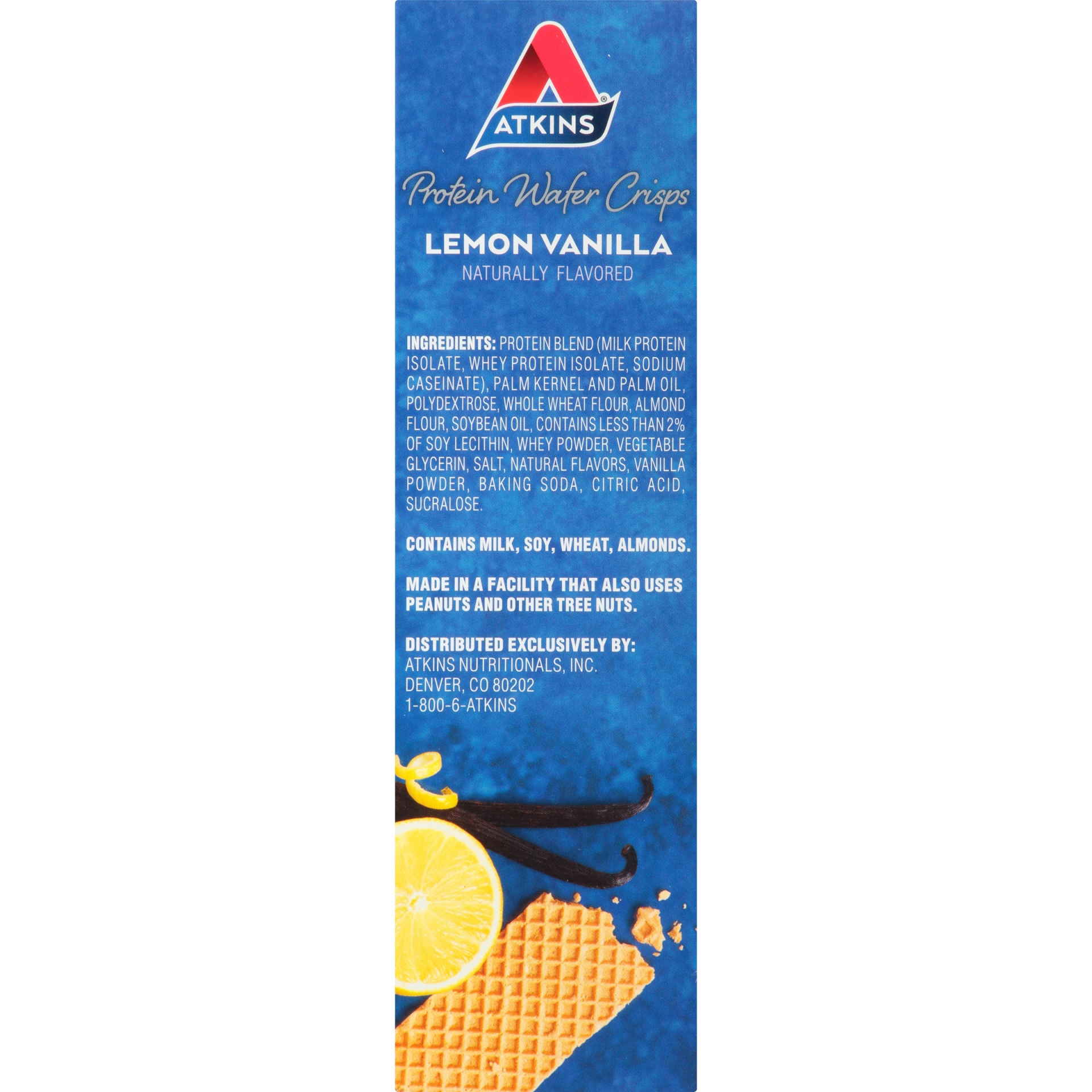 slide 8 of 8, Atkins Protein Lemon Vanilla Wafer Crisps, 5 ct; 1.27 oz