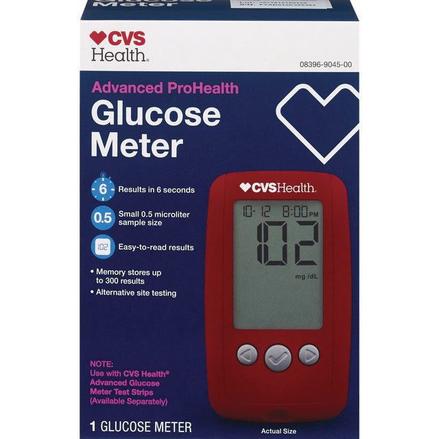 slide 1 of 1, CVS Advanced Prohealth Glucose Meter 6Sec/0.5Mcl Smpl/300Mem, 1 ct