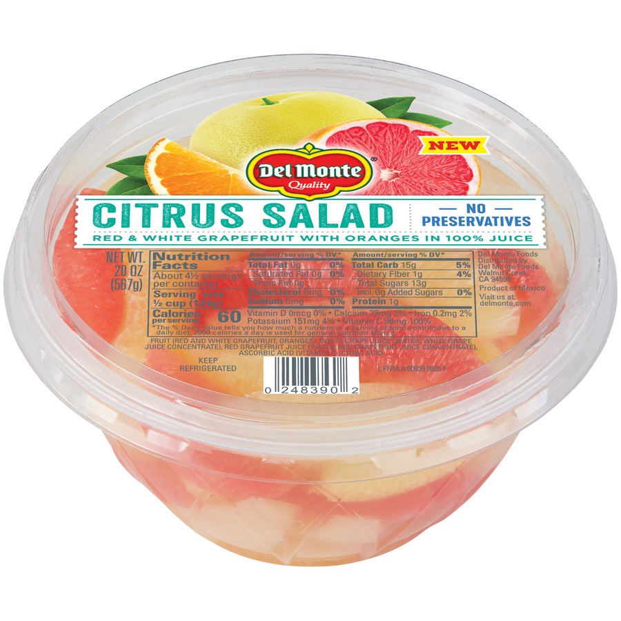 slide 1 of 4, Del Monte Salad, Citrus, 20 oz