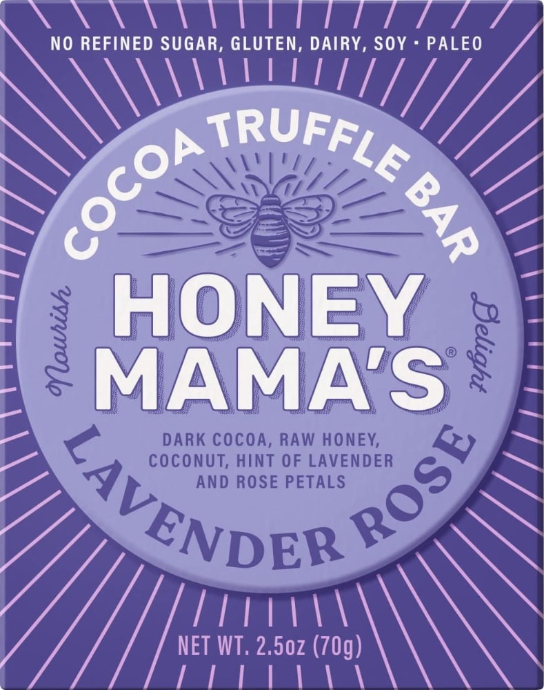 slide 1 of 1, Honey Mama's Cocoa Truffle Bar - Lavender Rose, 2.5 oz