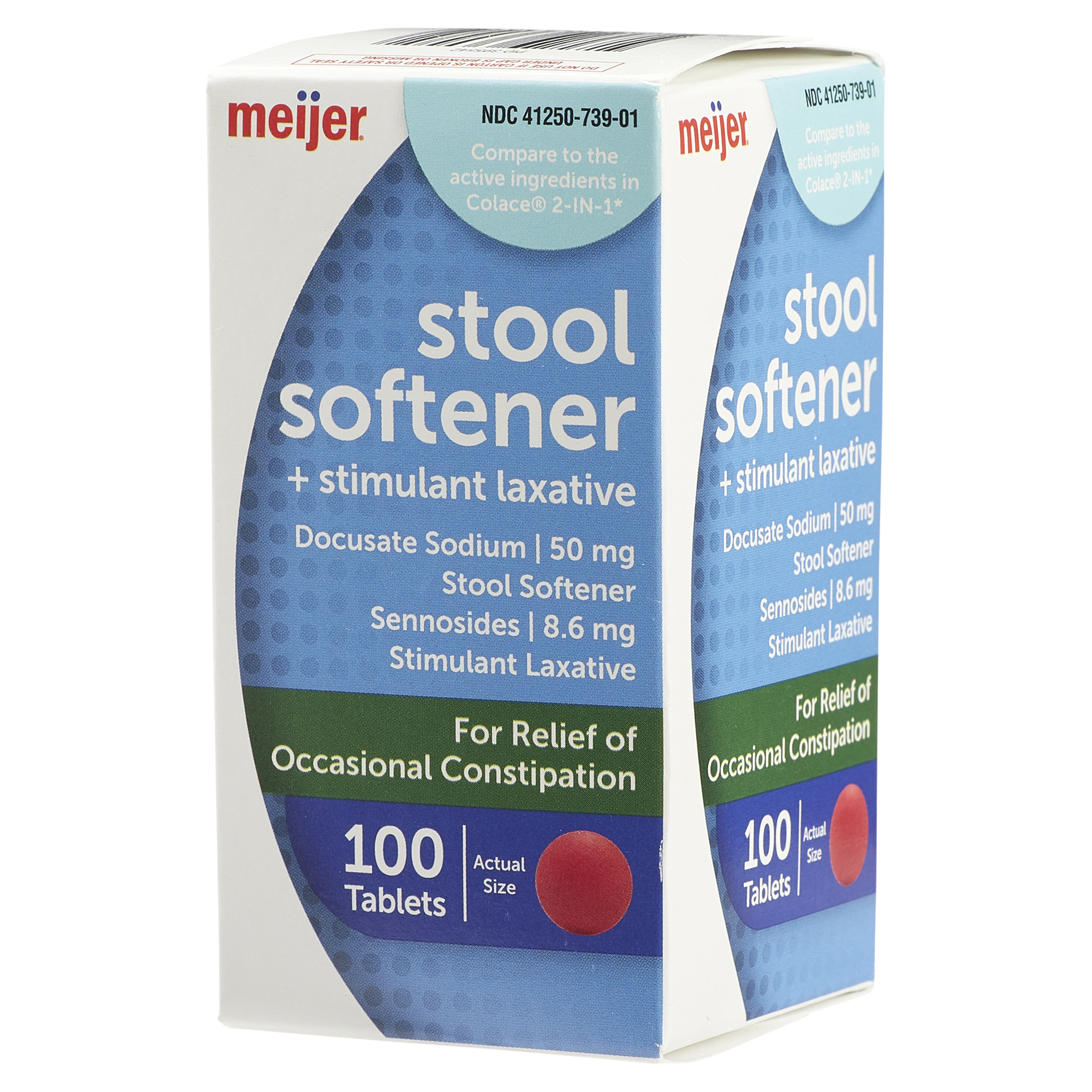 slide 9 of 29, Meijer Stool Softener Stimulant Laxative, Tablets, 100 ct