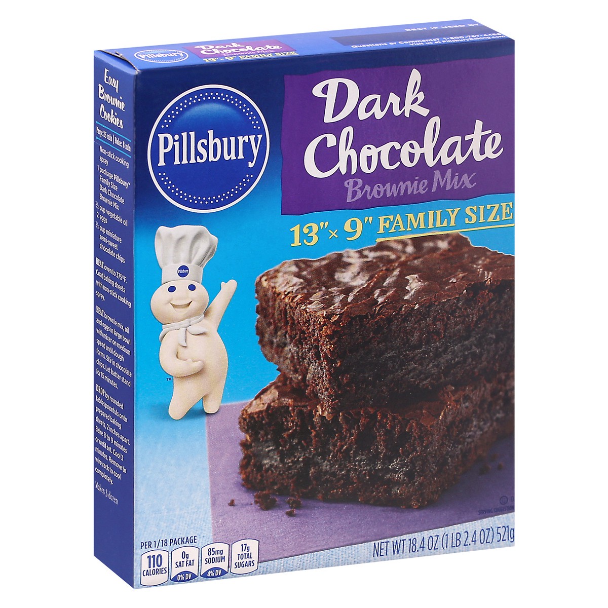 slide 6 of 9, Pillsbury Dark Chocolate Brownie Mix, 18.4 oz Box, 18.4 oz