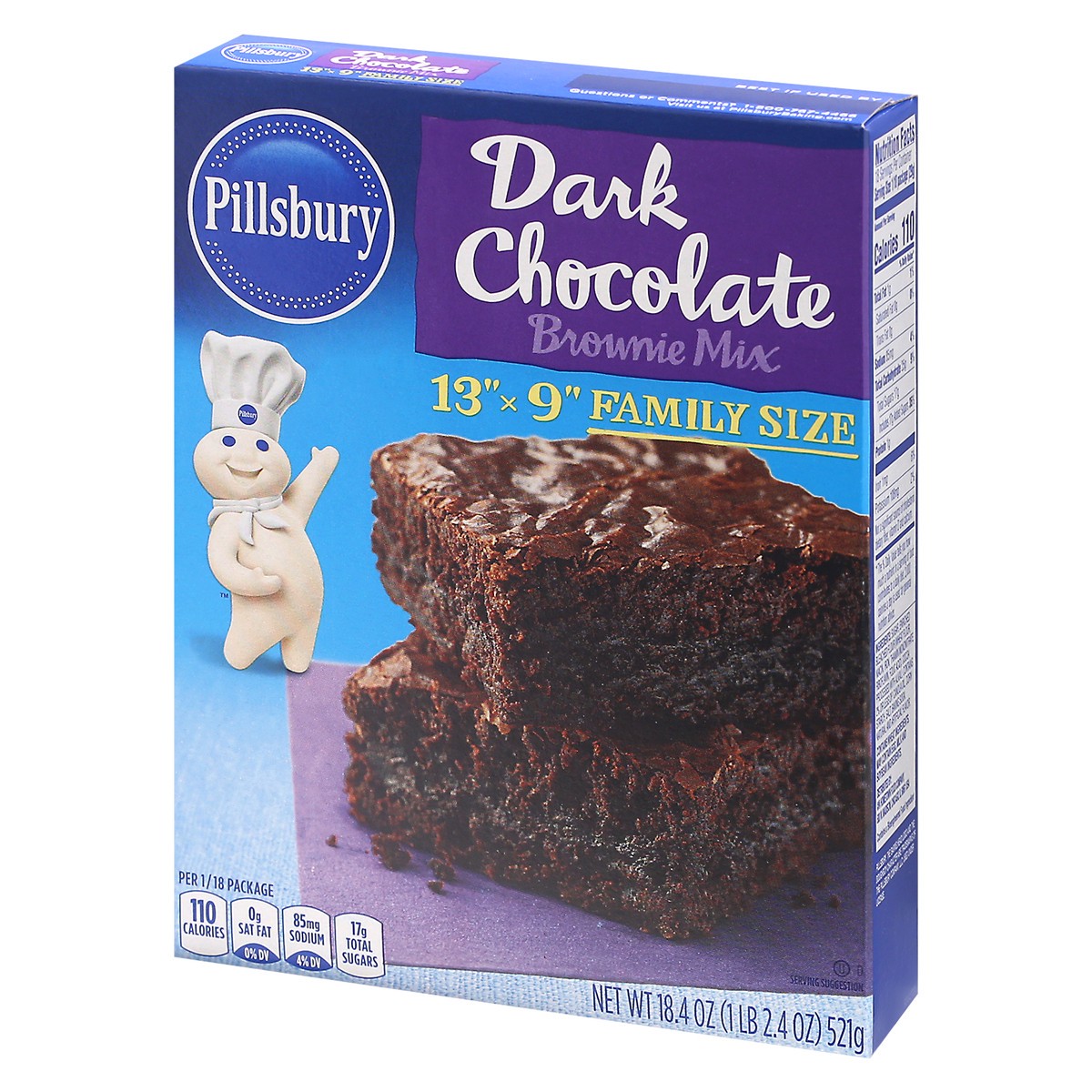 slide 2 of 9, Pillsbury Dark Chocolate Brownie Mix, 18.4 oz Box, 18.4 oz