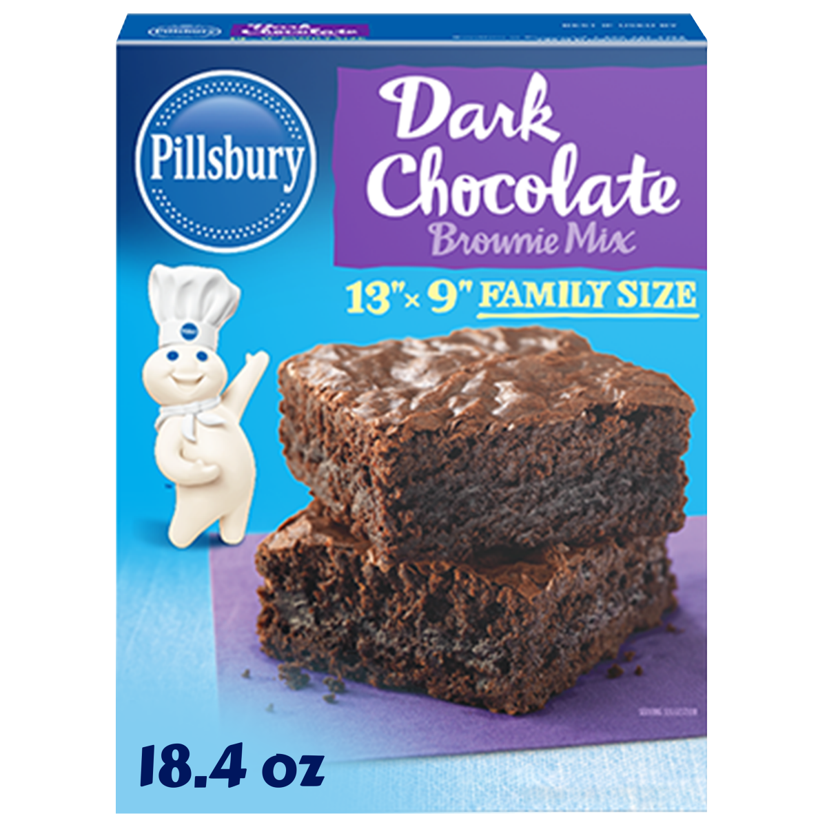 slide 1 of 9, Pillsbury Dark Chocolate Brownie Mix, 18.4 oz Box, 18.4 oz