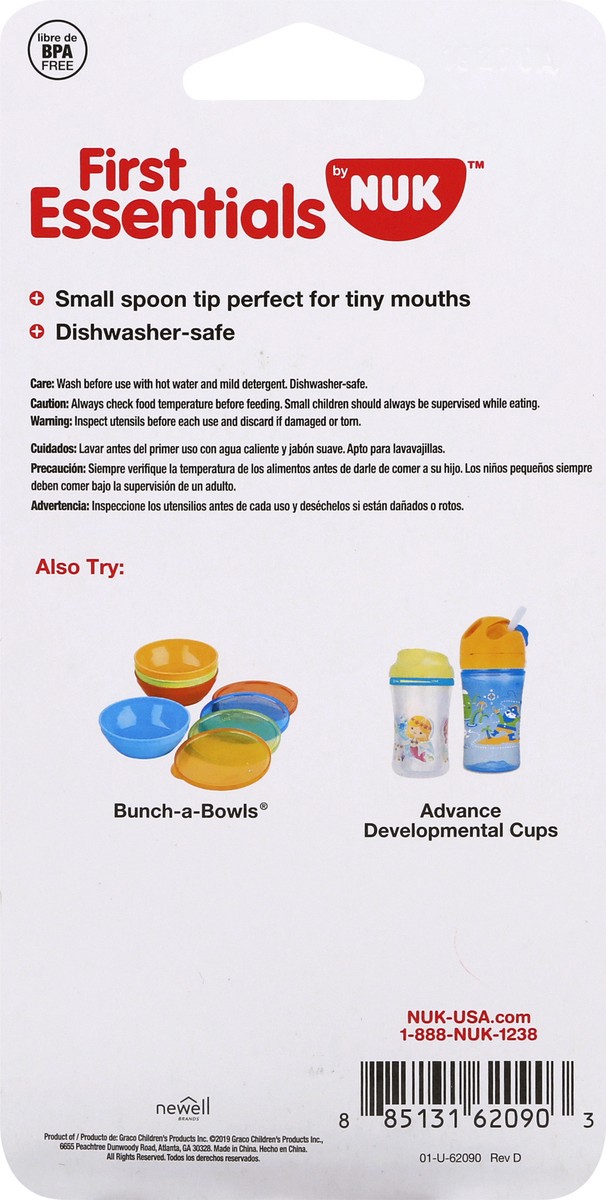 slide 8 of 8, NUK First Essentials Soft-Bite Infant Spoons 4 ea, 4 ct