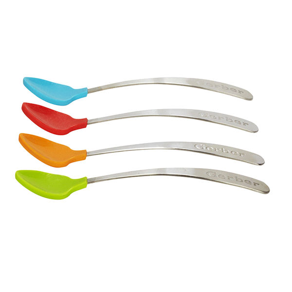 slide 1 of 8, NUK First Essentials Soft-Bite Infant Spoons 4 ea, 4 ct