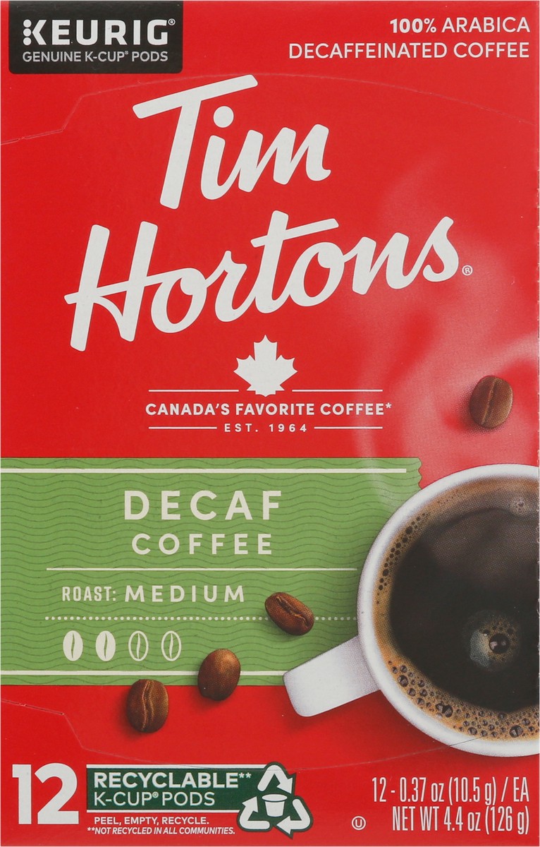 slide 8 of 9, Tim Hortons Decaffeinted Single Serve Coffee Pods - 12 ct, 12 ct