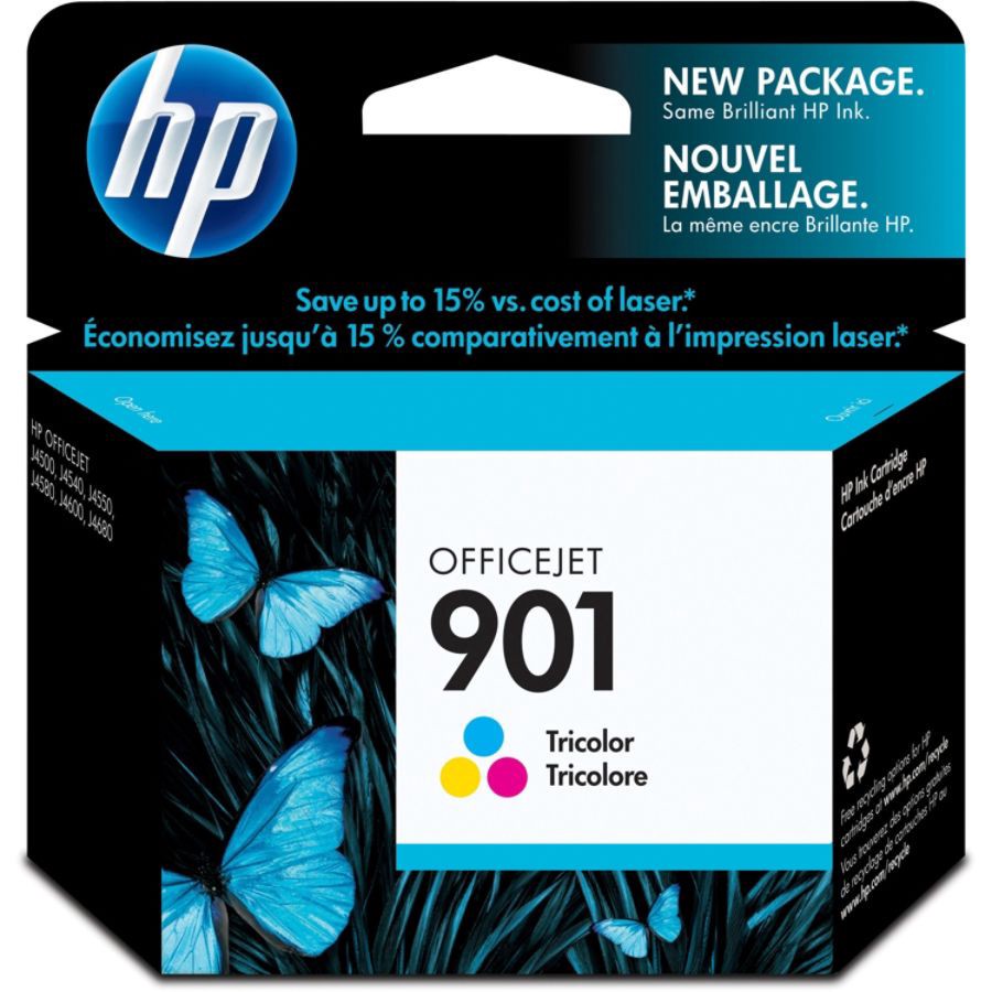 slide 3 of 3, HP Inc. 901 Officejet Single Ink Cartridge - Tri-color (CC656AN_14), 1 ct