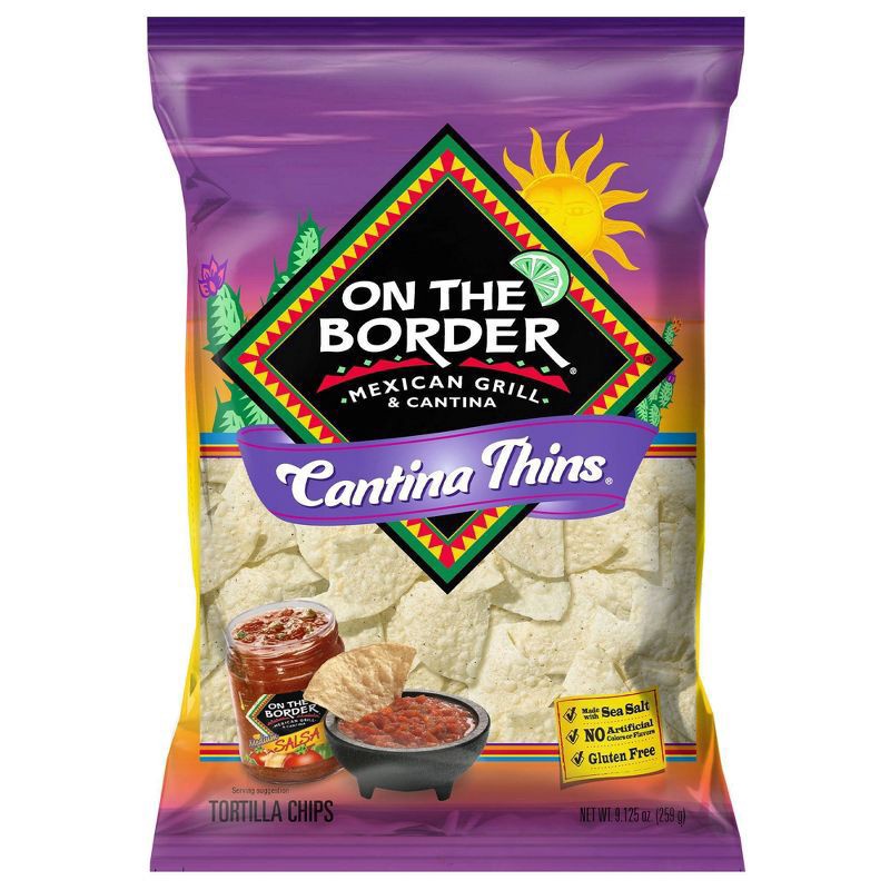 slide 1 of 5, On The Border Cantina Thins Tortilla Chips – 9.125oz, 9.125 oz