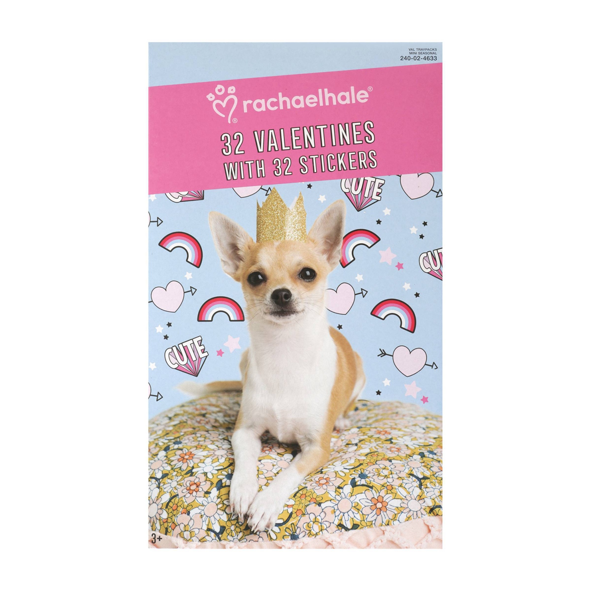 slide 1 of 1, Paper Magic Rachaelhale Pet Valentines with Stickers, 32 ct