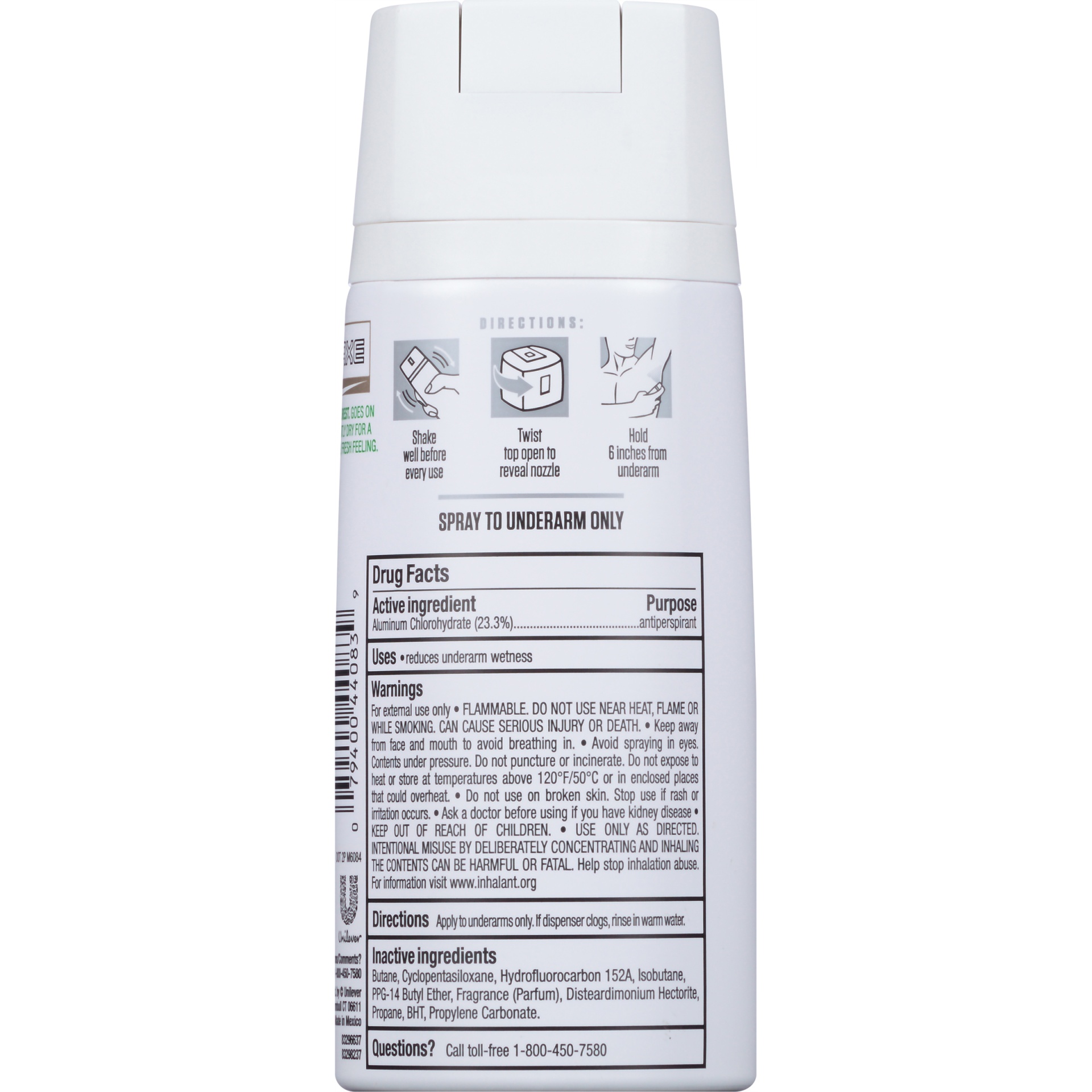 slide 4 of 4, AXE White Label Forest Dry Spray Antiperspirant, 3.8 oz