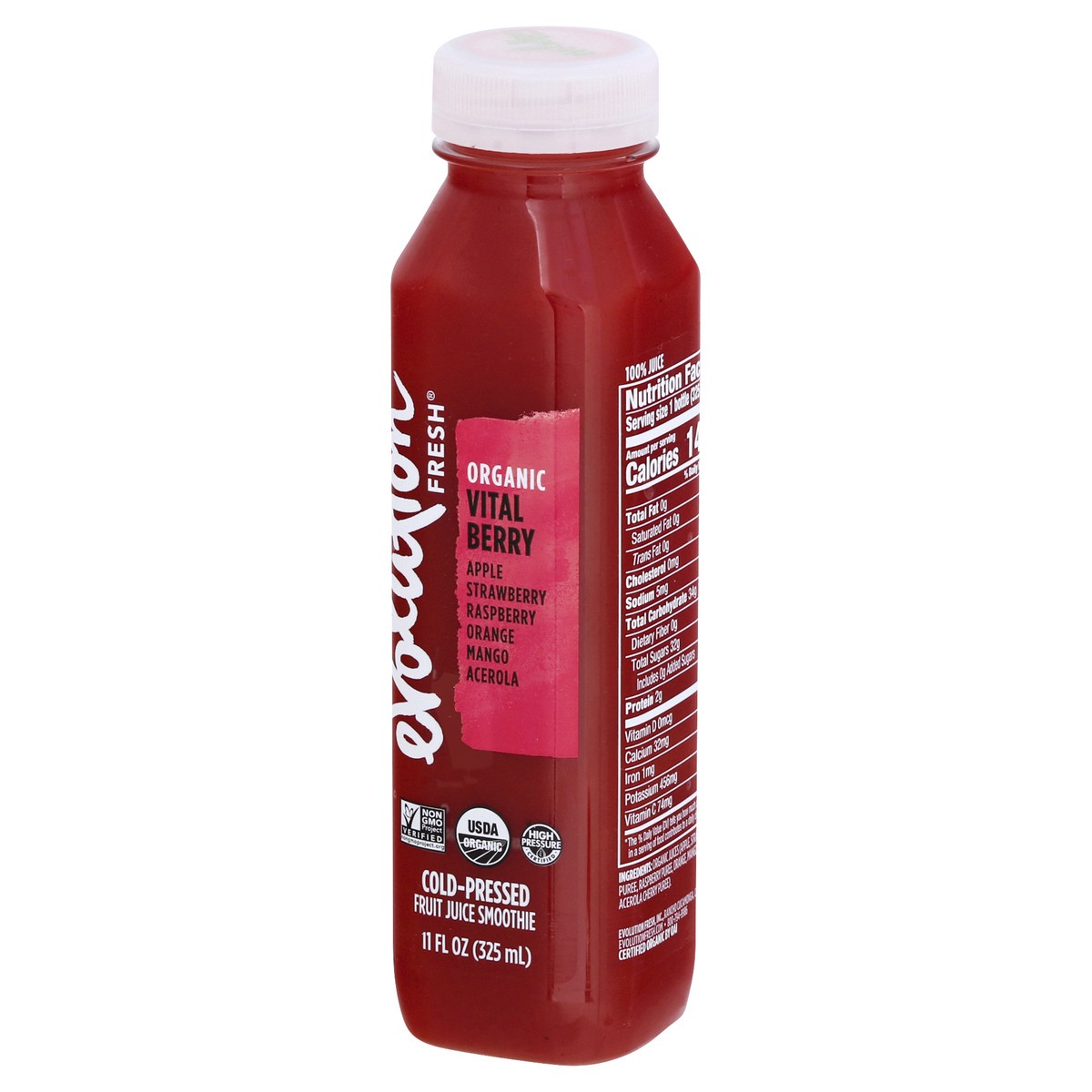 slide 12 of 12, Evolution Fresh Organic Vital Berry — Cold-Pressed Fruit Juice Smoothie — Excellent Source of Vitamin C — 11 fl oz, 11 oz