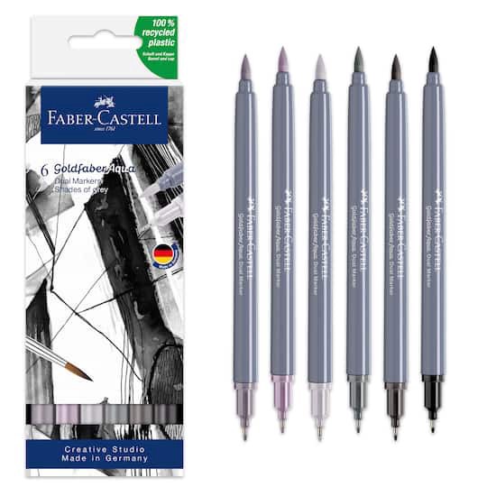 slide 1 of 7, Faber-Castell Goldfaber Aqua Shades Of Gray Dual-Tip Marker Set, 1 ct