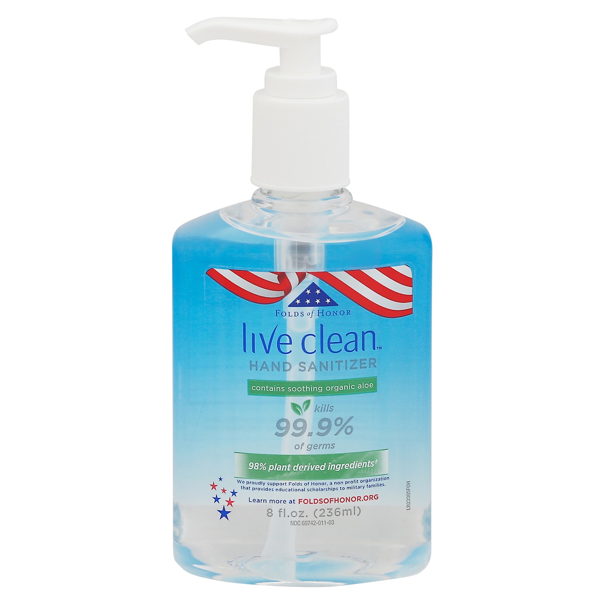 slide 1 of 1, Live Clean Hand Sanitizer With Aloe, 8 fl oz