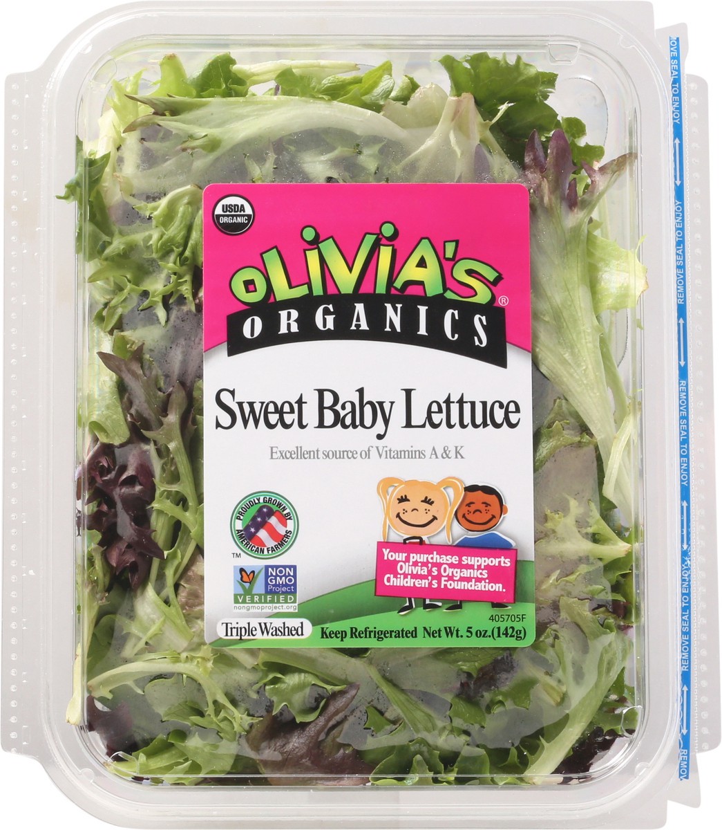 slide 2 of 9, Olivia's Organics Sweet Baby Lettuce 5 oz, 5 oz