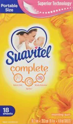 Suavitel Complete Fabric Softener Dryer Sheets, Morning Sun - 18 Count