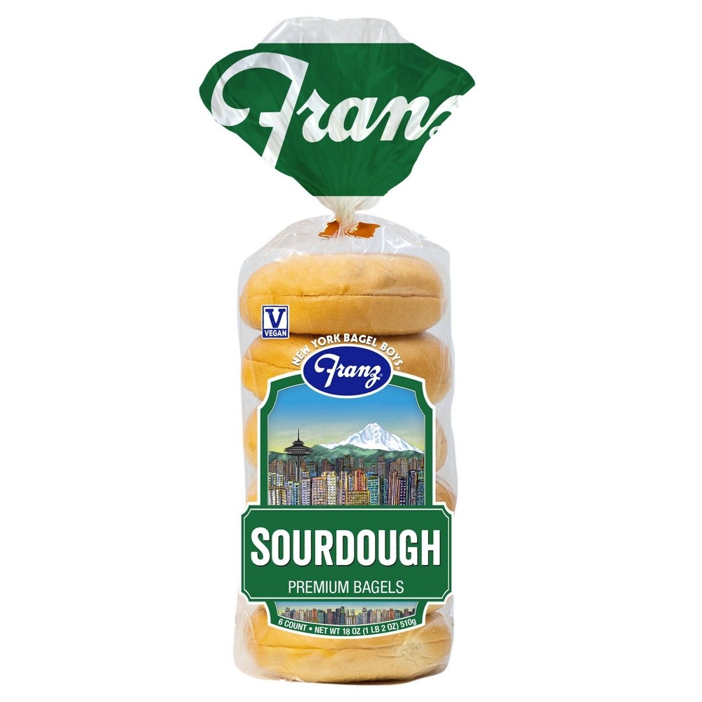 slide 2 of 2, Franz New York Bagel Boys Vegan Sourdough Premium Bagels, 6 ct; 18 oz