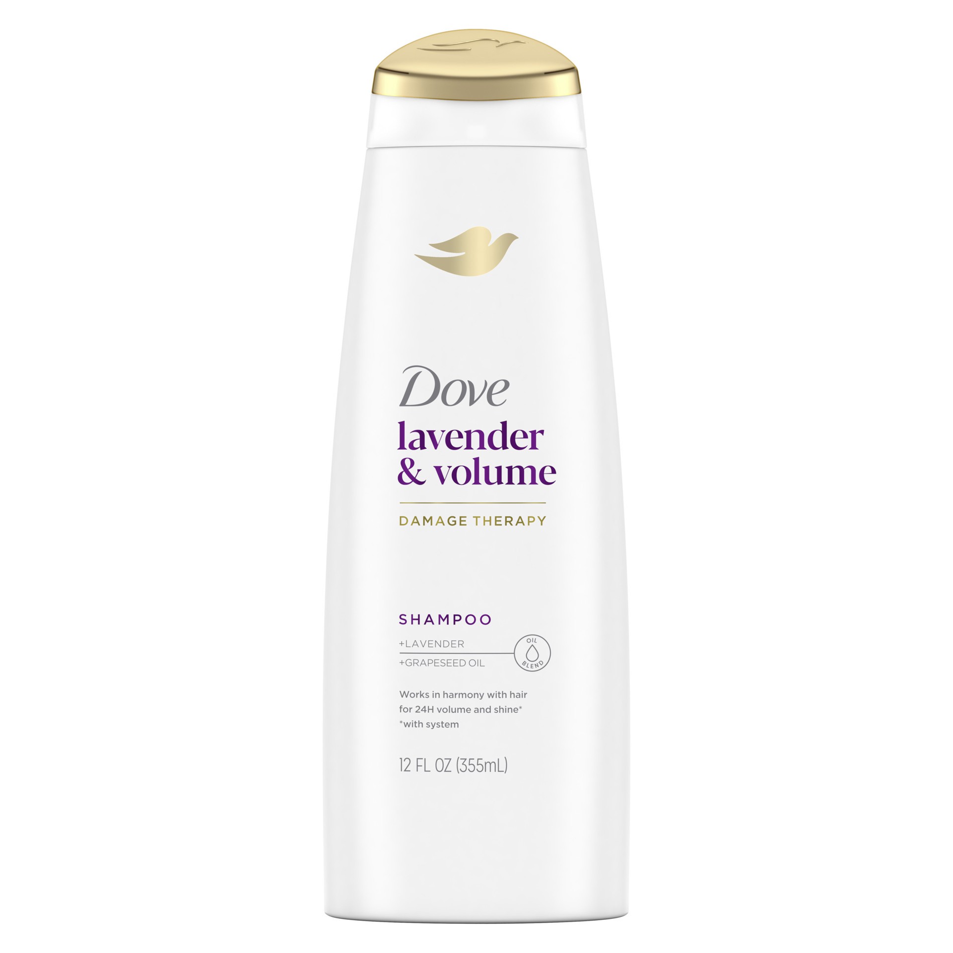 slide 1 of 10, Dove Volumizing Shampoo Lavender & Volume, 12 fl oz, 12 fl oz