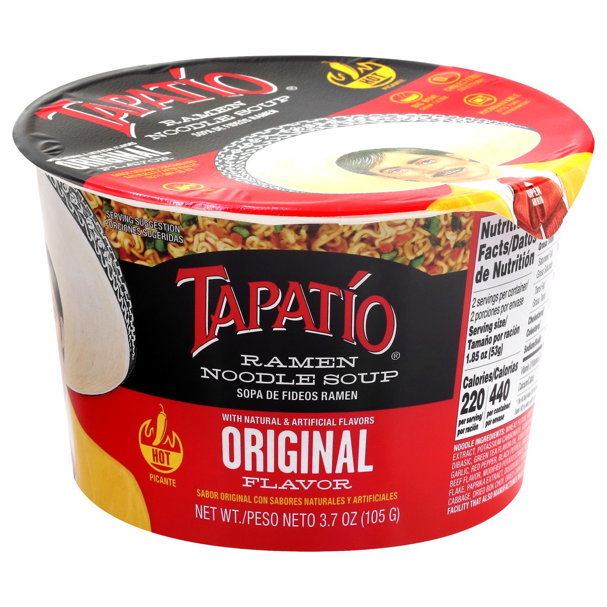 slide 1 of 1, Tapatio Original Ramen Noodle Soup Bowl, 3.7 oz