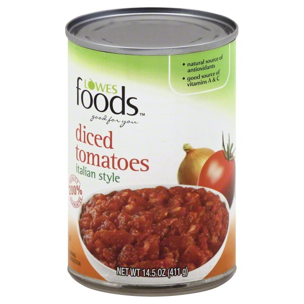 slide 1 of 1, Lowes Foods Tomatoes Diced Italian Style, 14.5 oz