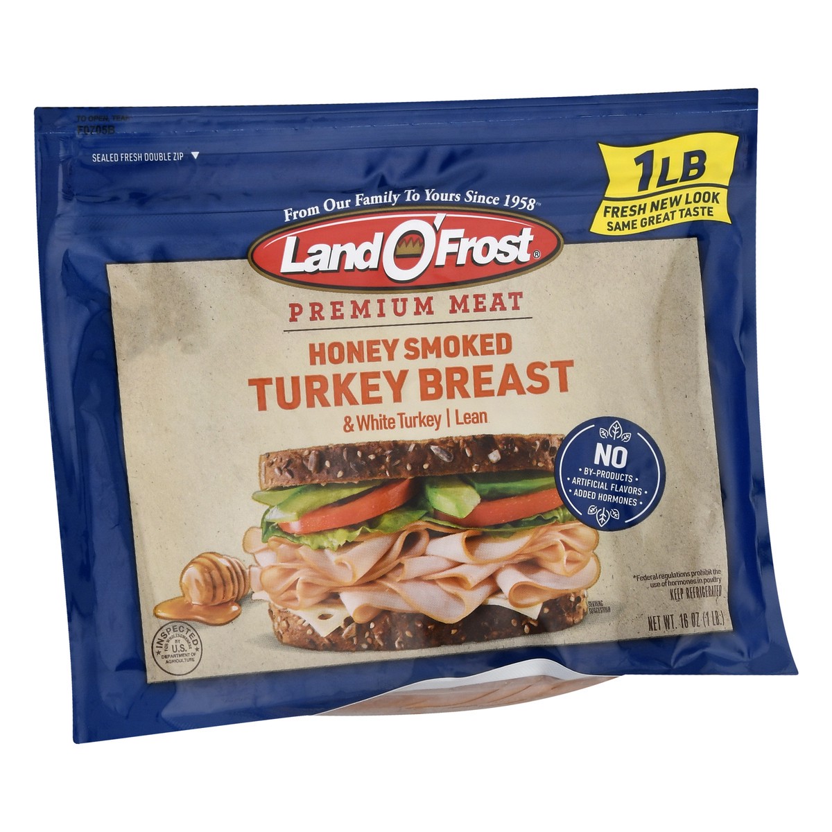 slide 5 of 9, Land O' Frost Premium Lunch Meat Honey Smoked Turkey Breast 1 lb, 16 oz