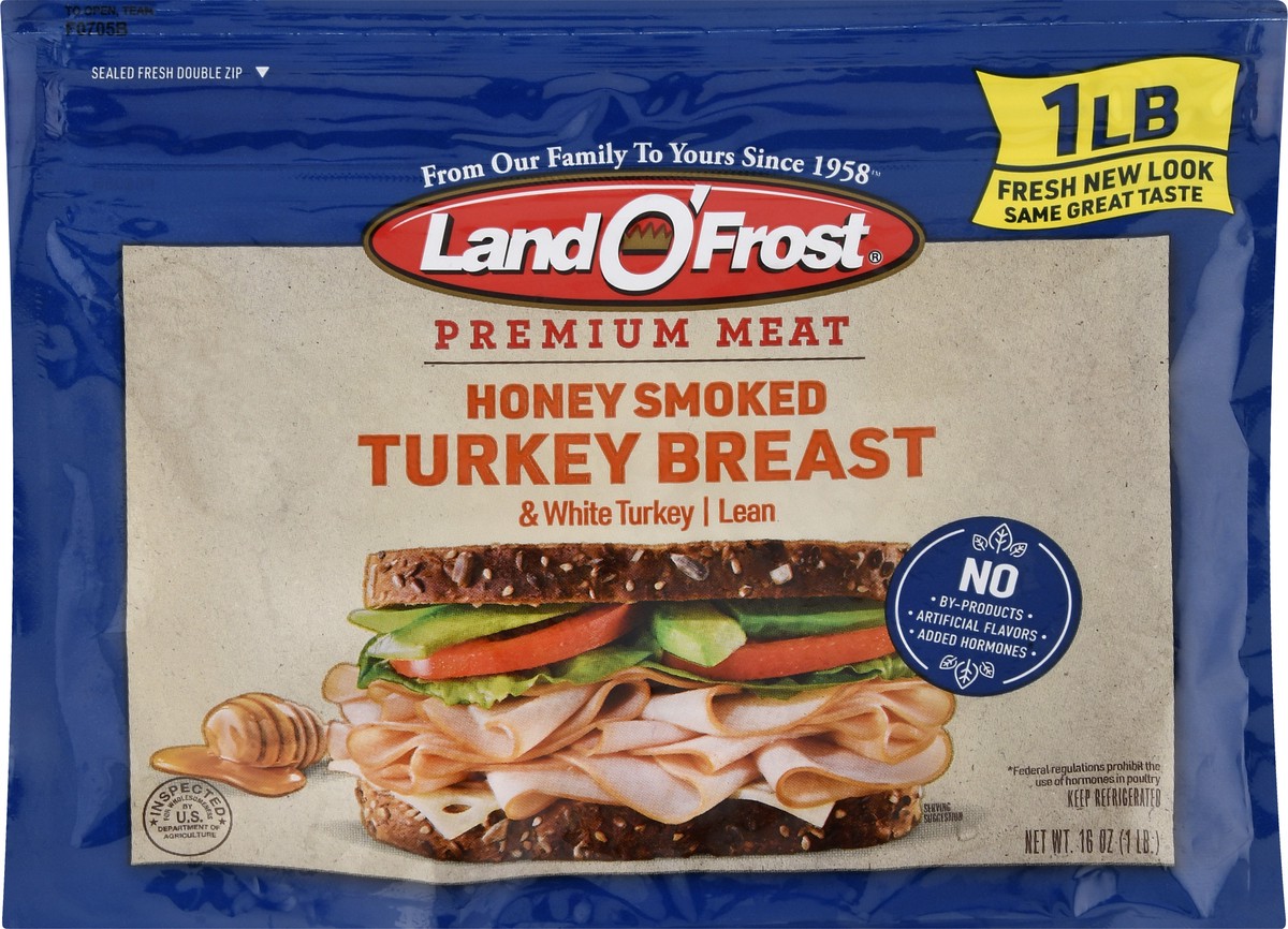 slide 8 of 9, Land O' Frost Premium Lunch Meat Honey Smoked Turkey Breast 1 lb, 16 oz