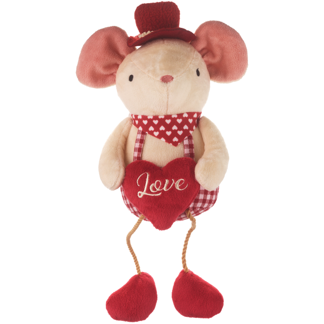 slide 1 of 1, RED AND PINK Mouse Sitter With String Legs-13In, 1 ct