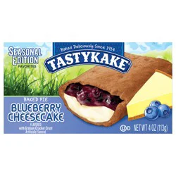 Tastykake Baked Blueberry Cheesecake Flavored Pie, Individually Wrapped Fruit Flavored Snack Pie, 4 oz