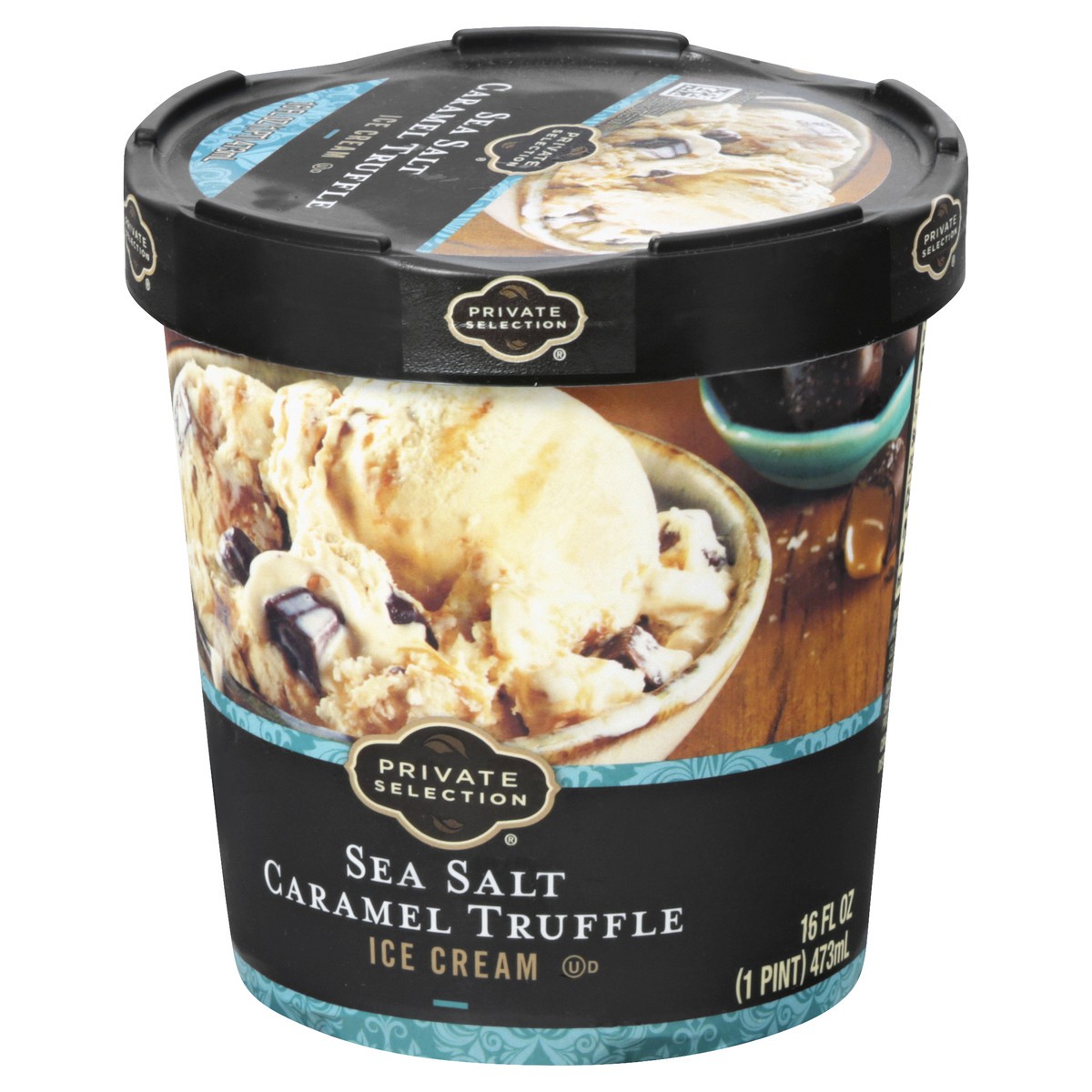 slide 9 of 12, Private Selection Sea Salt Caramel Truffle Ice Cream 16 oz, 16 oz