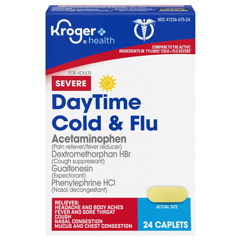 slide 2 of 4, Kroger® Severe Cold & Flu Daytime Cold Medicine, 24 ct